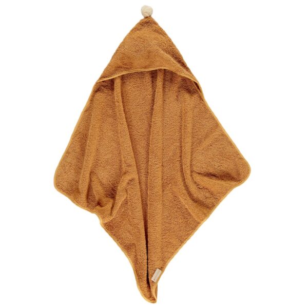 towel with a hood and a pompom