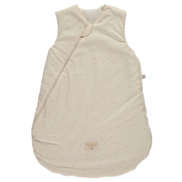 sleeping bag for a baby with polka dots