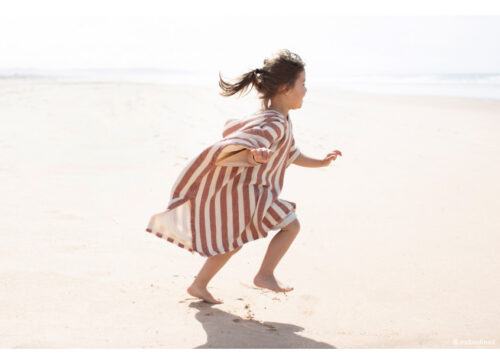 striped beach poncho for a child