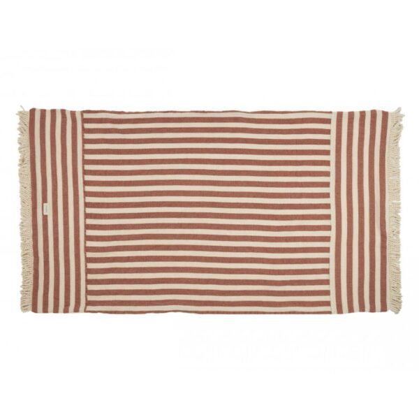 brown striped beach towel