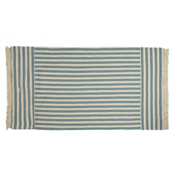 blue striped beach towel