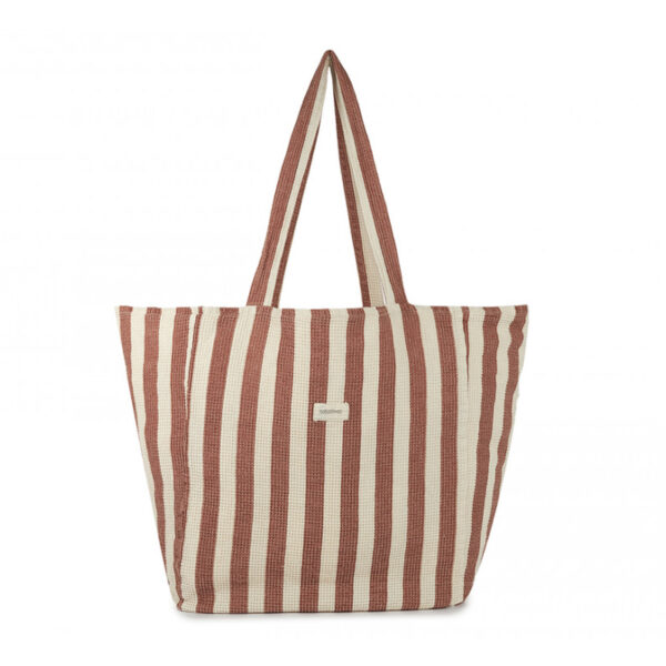 striped beach bag