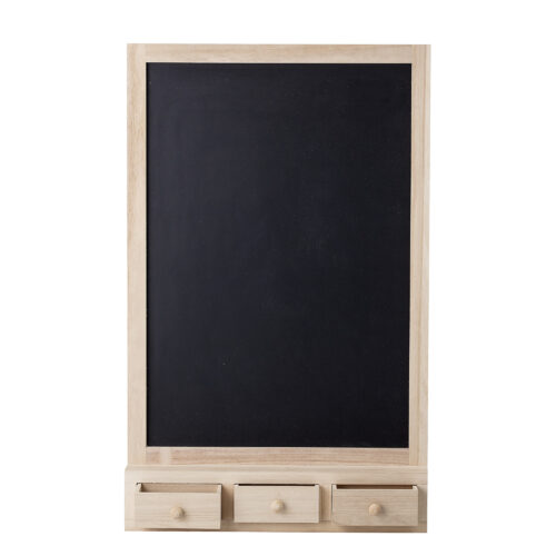 chalk board with drawers