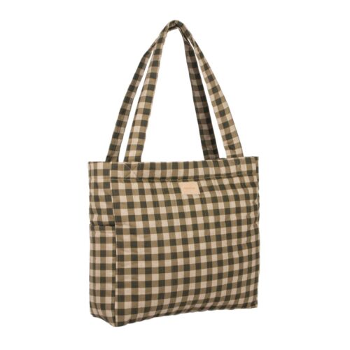 large bag for mother, green checkered