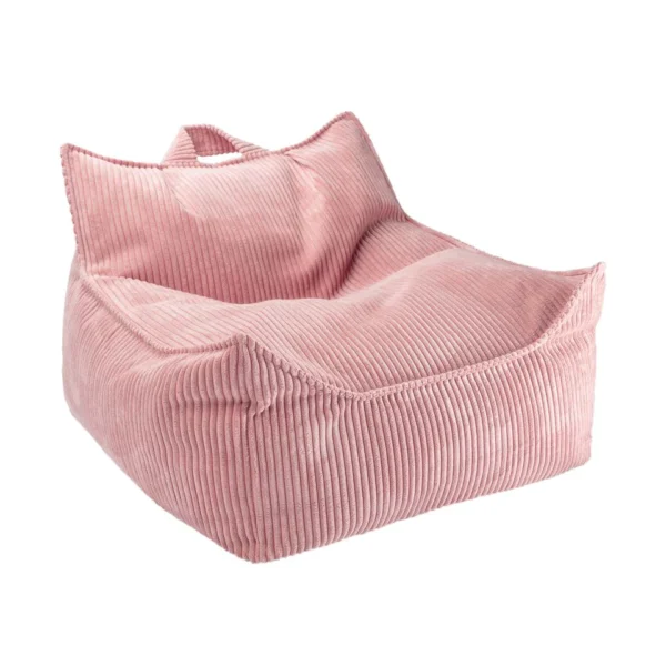 pufa fotel dla dziecka sztruks różowa