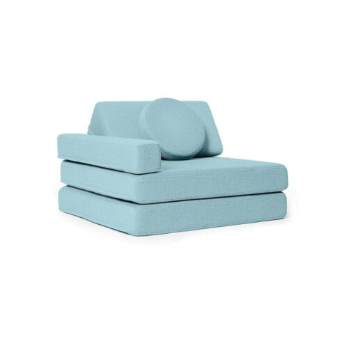 blue reclining armchair