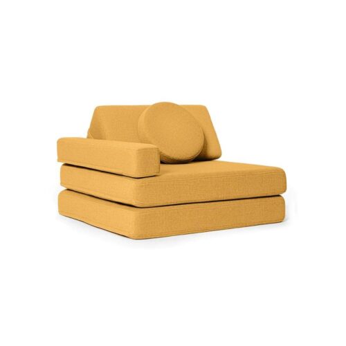 mustard reclining armchair