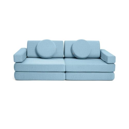 two-seater sofa for children, light blue