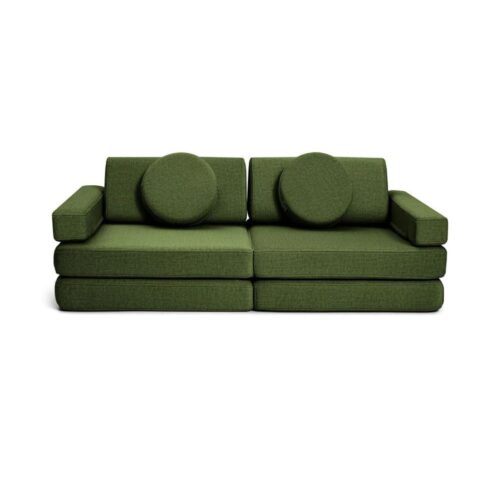 sofa dwuosobowa dla dzieci zielona butelkowa zieleń