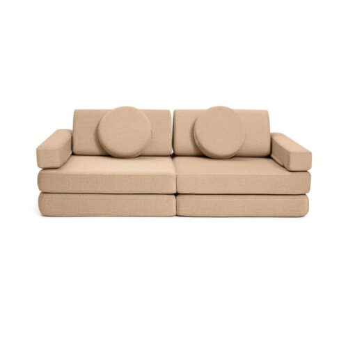 two-seater sofa for children camel beige