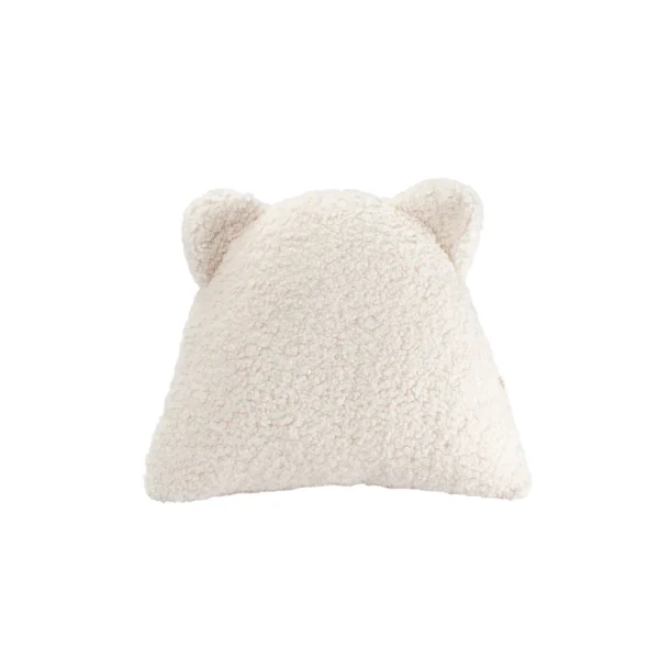 white teddy bear boucle pillow