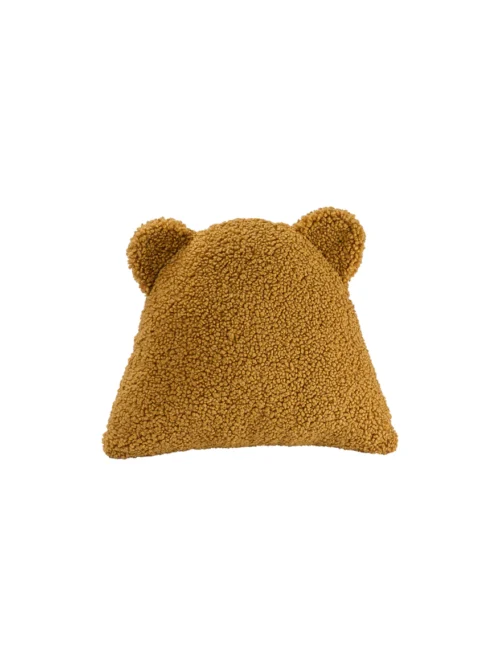 brown boucle teddy bear pillow